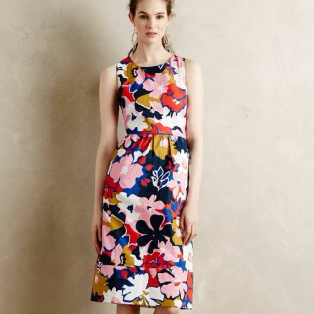 Anthropologie Whit Two Sheath Dress Cut Out Cross Back